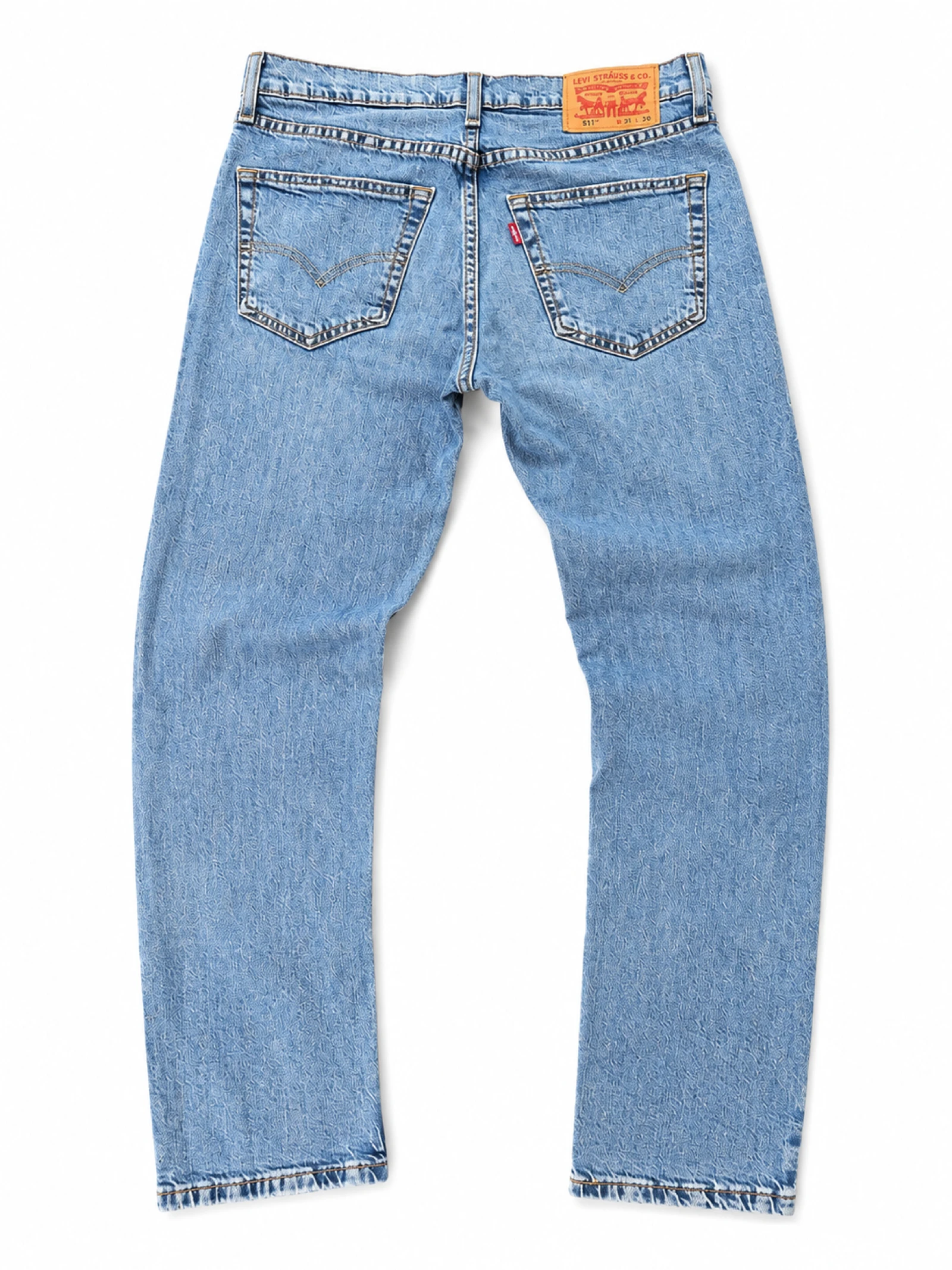 Levi’s 511 Slim Fit Jeans Light Blue Washed Denim Vintage Style Men’s W31 L30